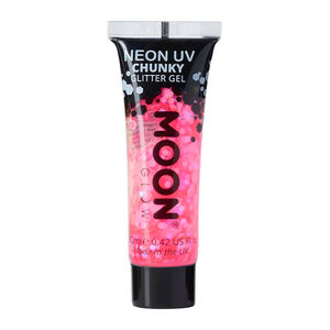 Gel n&eacute;on &agrave; grosses paillettes Moon Glow rose vif