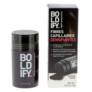 Fibres densifiantes pour cheveux châtain foncé