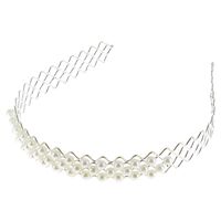 Serre-t&ecirc;te m&eacute;tallique &agrave; perles argent&eacute;