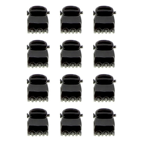Mini pinces croco noires 1 cm