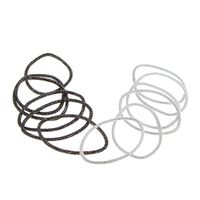 Elastiques pailletés fins noir et argent