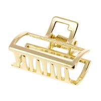 Petite pince croco m&eacute;tallique rectangle dor&eacute;e