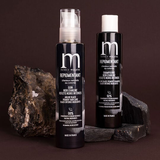 Shampooing repigmentant cheveux naturels ou color&eacute;s noir d'aniline