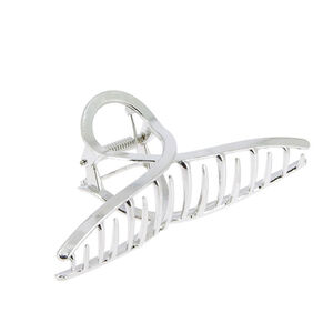 Pince croco métallique infini argent brillant,  Pince croco métallique infini argent brillant