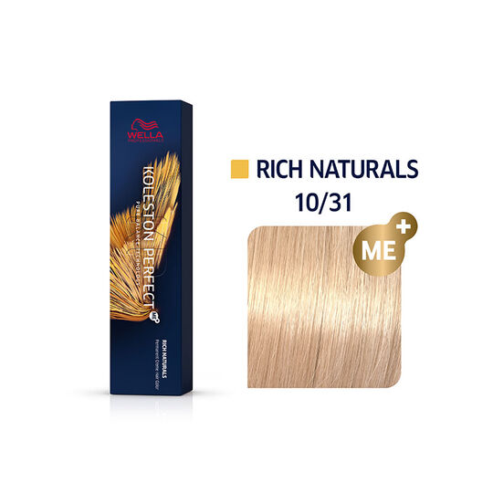 Coloration permanente Koleston Perfect Me+ 10/31 blond tr&egrave;s tr&egrave;s clair dor&eacute; cendr&eacute;