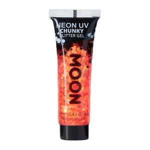 Gel néon à grosses paillettes Moon Glow orange,  Gel néon à grosses paillettes Moon Glow orange