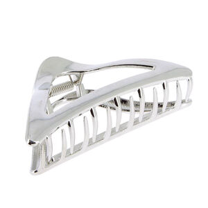 Pince croco métallique triangulaire argenté,  Pince croco métallique triangulaire argenté