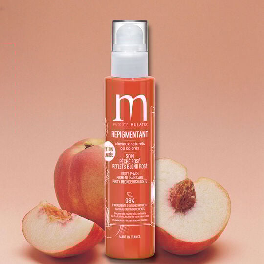 Soin repigmentant cheveux naturels ou colorés pêche rosé