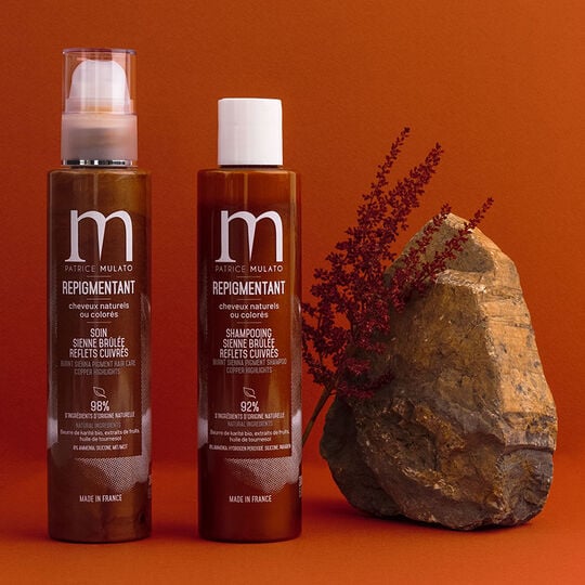 Shampooing repigmentant cheveux naturels ou color&eacute;s sienne br&ucirc;l&eacute;e