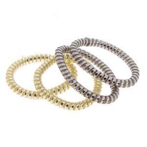 Elastiques scoubidou fins gris et dor&eacute;