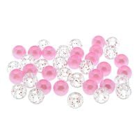 Perles cheveux roses et transparentes &agrave; paillettes roses