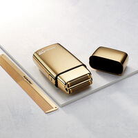 Rasoir professionnel rechargeable en m&eacute;tal FOILFX02 gold