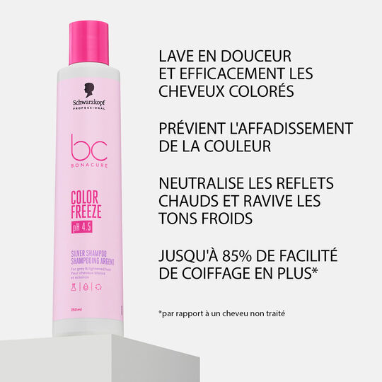 Shampooing argent pour cheveux gris et blancs BC Color Freeze Silver 250ml