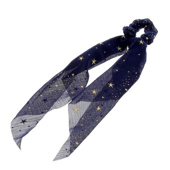 Chouchou foulard étoilé bleu marine