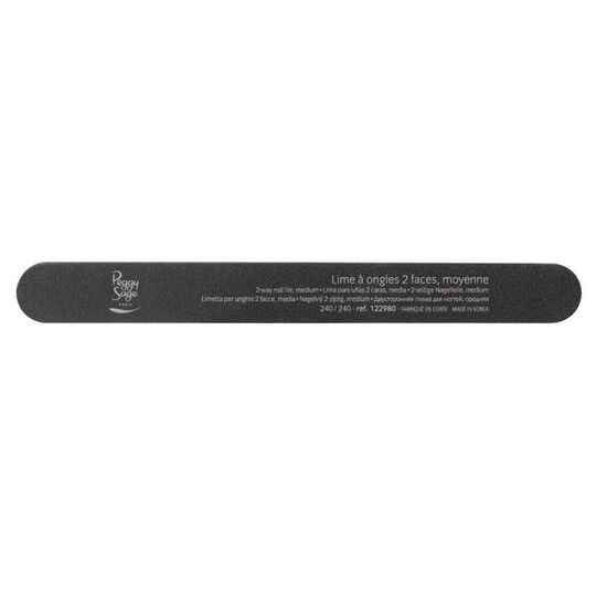 Lime à ongles 2 faces lavable 240/240 noir, pour ongles naturels