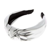 Serre-tête métallique avec noeud argenté