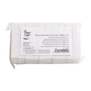 Lot de 10 blocs blancs minces pour ongles,  Lot de 10 blocs blancs minces pour ongles