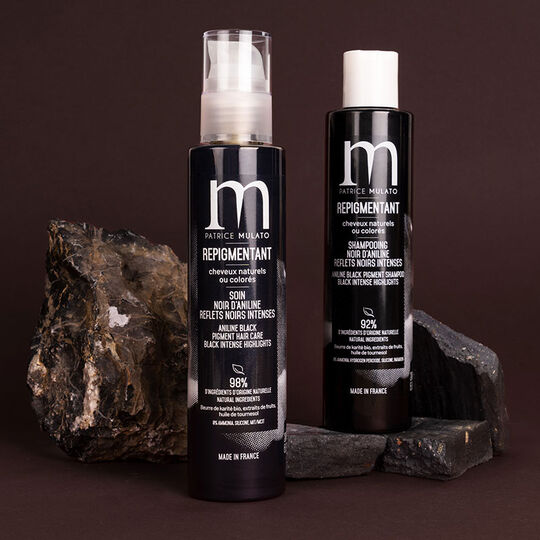 Soin repigmentant cheveux naturels ou colorés noir d'aniline