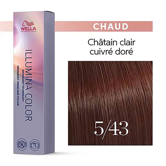 Illumina color 5/43 ch&acirc;tain clair cuivr&eacute; dor&eacute;