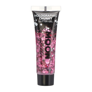 Gel holographique &agrave; grosses paillettes Moon Glitter rose