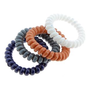 Elastiques scoubidou 4 couleurs bleu gris beige et blanc,  Elastiques scoubidou 4 couleurs bleu gris beige et blanc