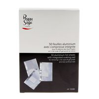 50 feuilles aluminium avec compresse int&eacute;gr&eacute;e