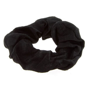 Chouchou en coton satiné noir,  Chouchou en coton satiné noir