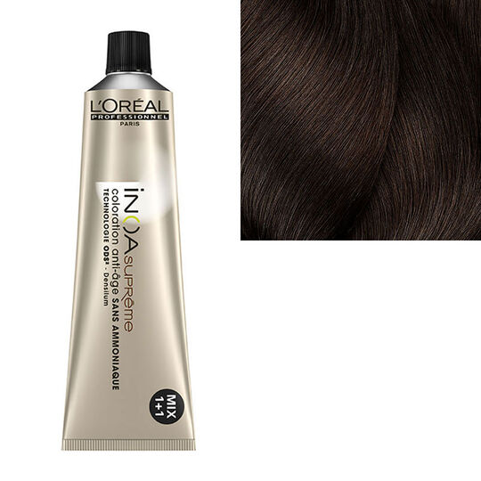 Coloration anti-âge sans ammoniaque Inoa Suprême 5.35 douceur ambrée