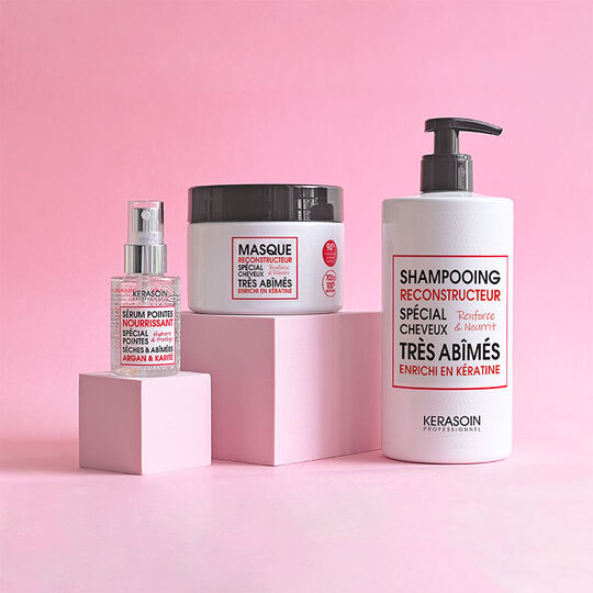 Rituel trio reconstructeur &agrave; la k&eacute;ratine shampooing masque et s&eacute;rum