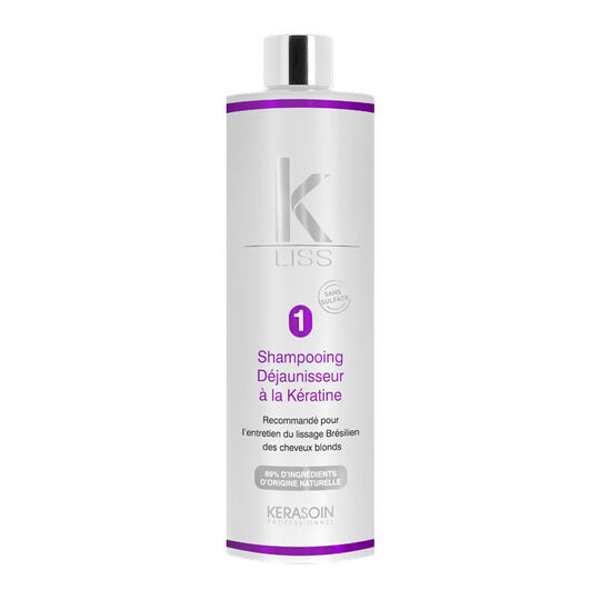 Shampooing déjaunisseur à la kératine K-Liss,  Shampooing déjaunisseur à la kératine K-Liss