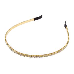 Serre-t&ecirc;te fin &agrave; strass dor&eacute;