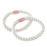&Eacute;lastiques tiss&eacute;s sans m&eacute;tal blanc rose