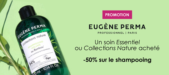 Profitez de l'Offre Eugene Perma, pour l'achat d'un Masque Collection Nature ou Essentiel, obtenez -50% sur votre Shampooing parmi la sélection !