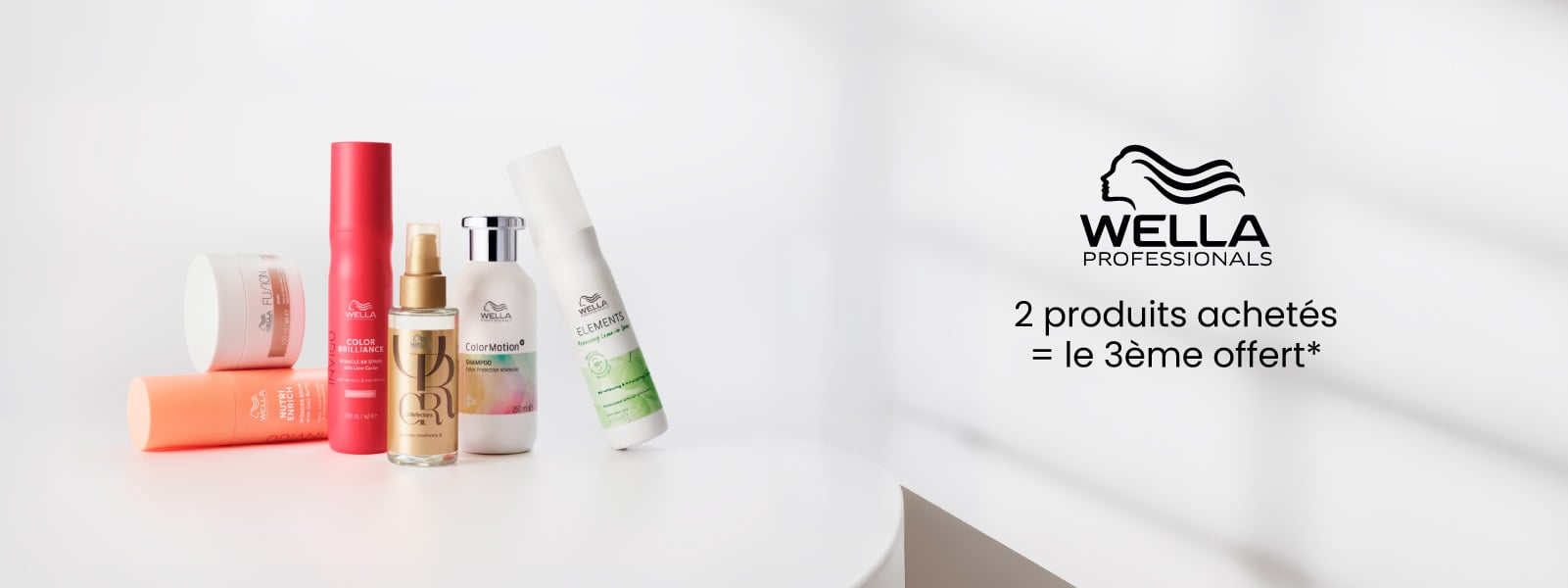 En mai, pour 2 produits Wella Professionals achetés, le 3ème est offert.*