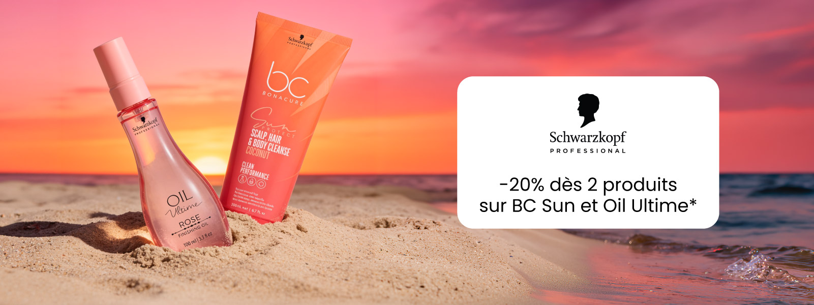 Profitez de -20% dès 2 produits sur les produits BC Sun et Oil Ultime de Schwarzkopf*