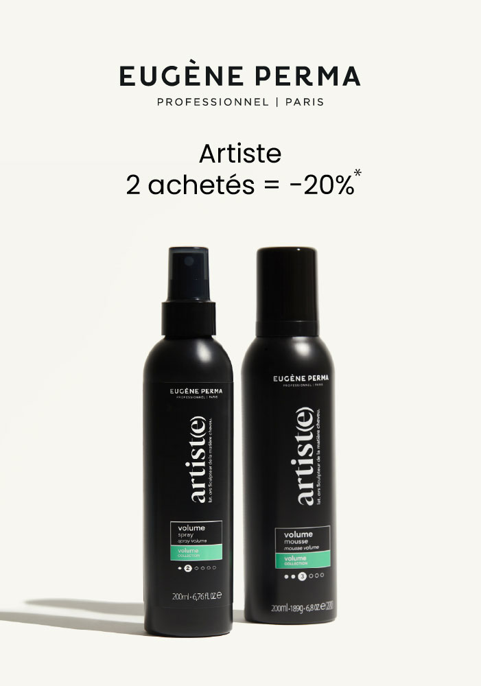 Profitez de -20% dès 2 produits achetés sur toute la gamme de coiffants Artiste de Eugène Perma Professionnel. 