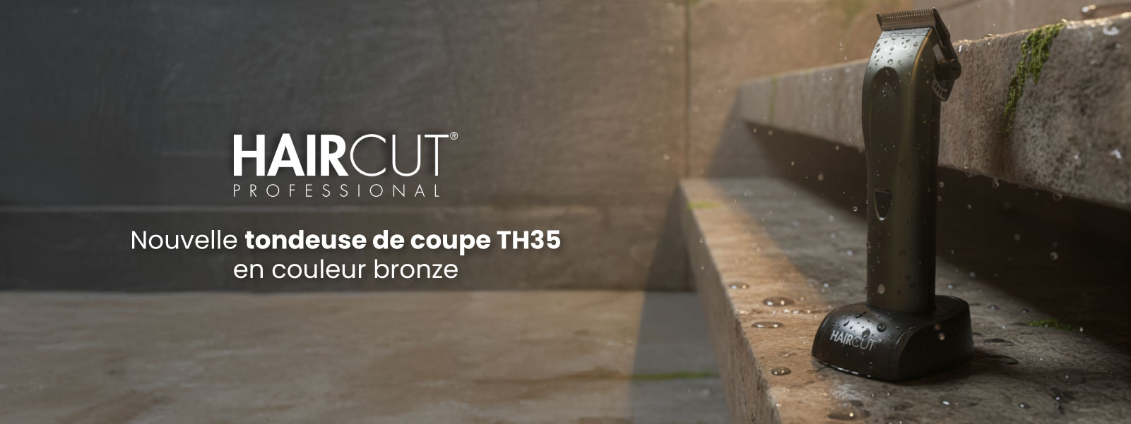 Découvrez la tondeuse de coupe TH35 de Haircut en couleur bronze.
