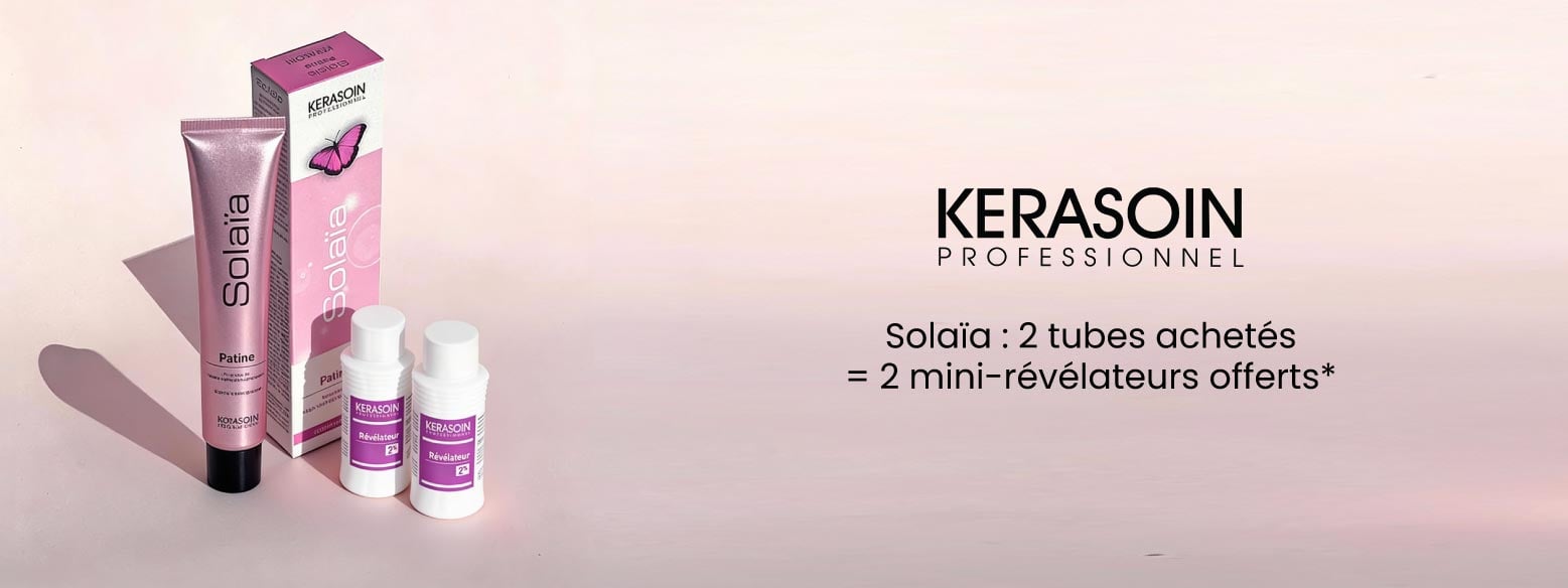 2 tubes achetés = 2 mini-révélateurs offerts* pour 2 tubes achetés de coloration  Solaïa !